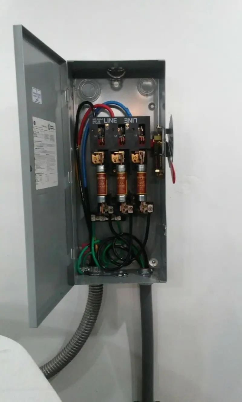 Three-phase disconnect switch installed for Smoke Detector Installation in Mount Horeb